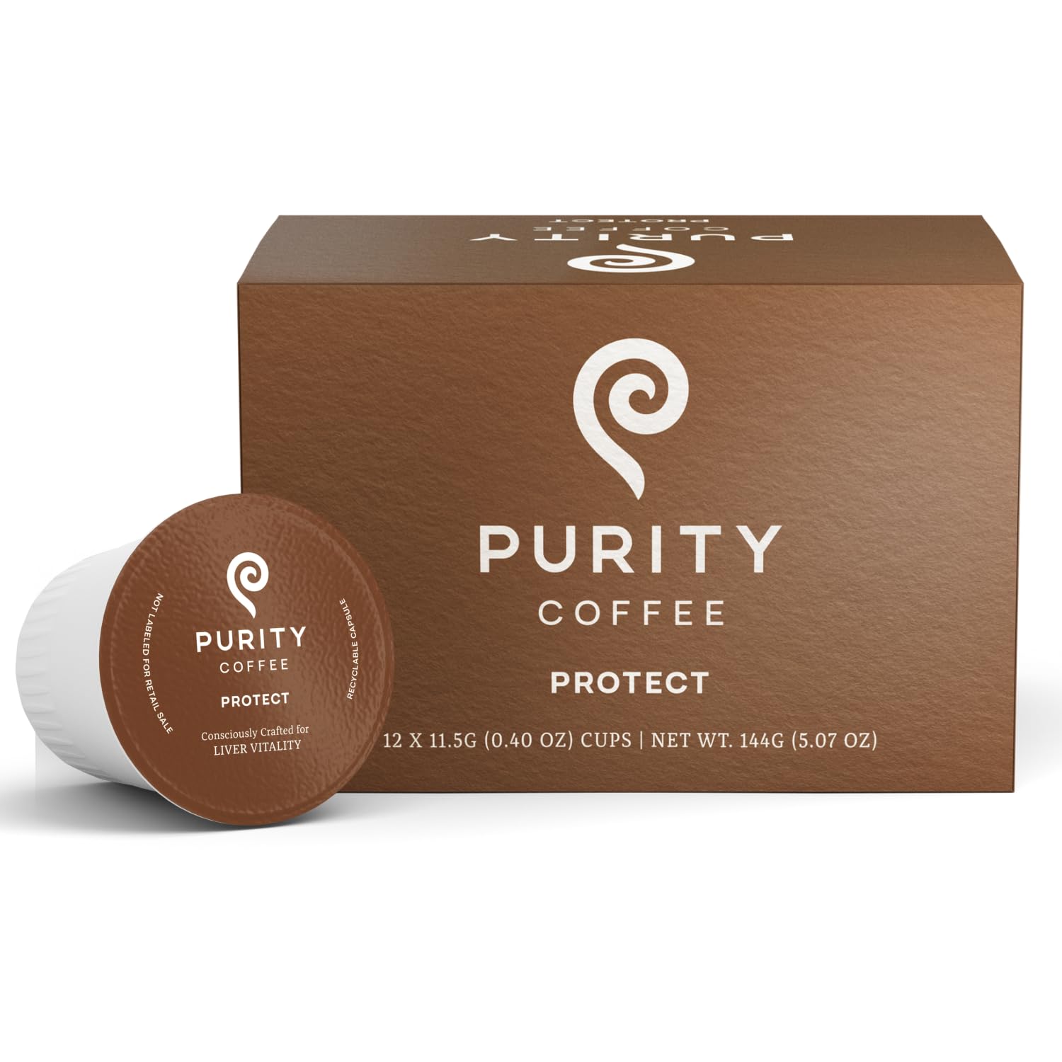 Purity Coffee PROTECT High Antioxidant Light-Medium Roast K Pod Capsules (12ct Box) | Specialty-Grade USDA Organic Arabica Blend | Third Party Tested