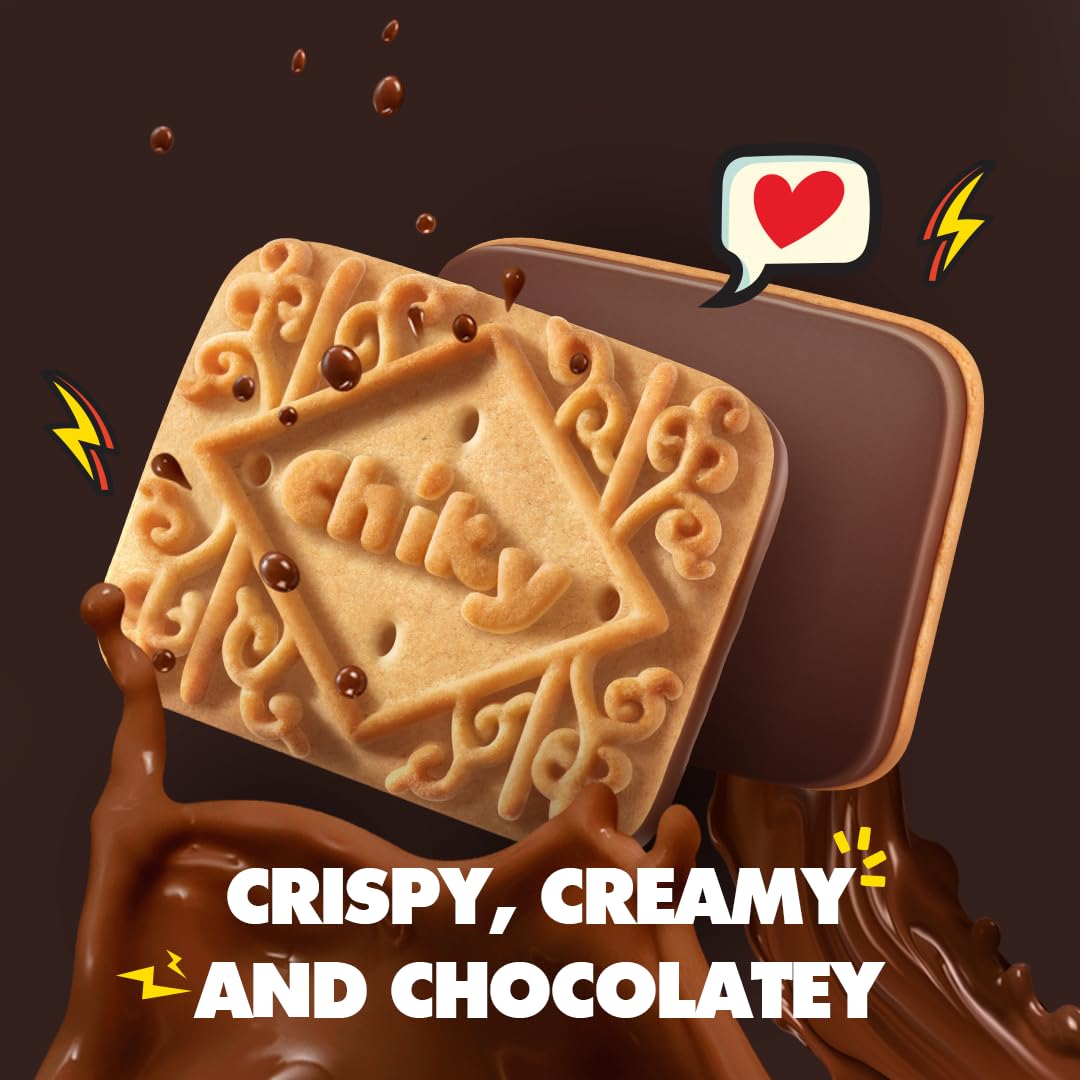 Chiky Chocolate Fudge Cookies, Crunchy & Sweet, Smooth Cream Center, Crispy Texture That Melts In Every Bite, 16.9 ounces, 1 Box contains 3 Bags, each