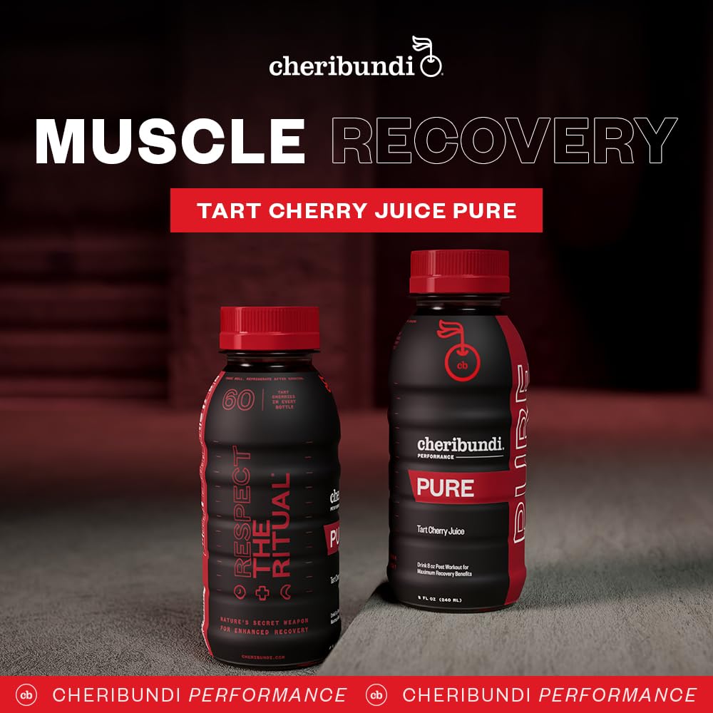Cheribundi 100% Tart Cherry Juice Pure | Unsweetened Tart Cherry Juice | Athletes Recovery Drink | Promotes Restorative Sleep, Muscle Recovery