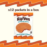 Rip Van Wafels Gluten-Free Stroopwafel - Dutch Caramel & Vanilla Stroopwafels Healthy Snacks Non-GMO Low Sugar (6g) Calorie, 12 Count