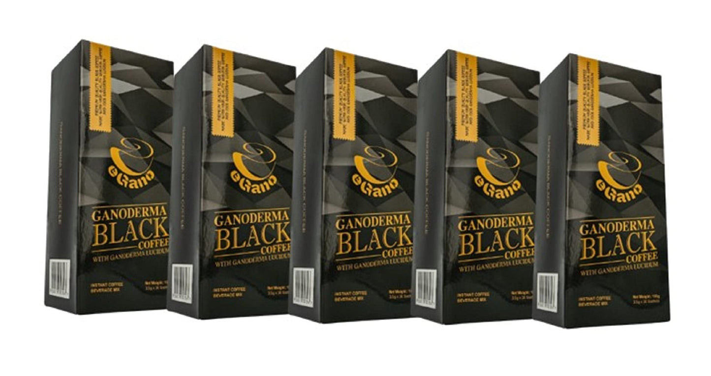 5 Boxes eGano Premium Ganoderma Black Coffee Instant Coffee With Ganoderma Lucidum Extract (3.5g x 30 Sachets Box), EGBC