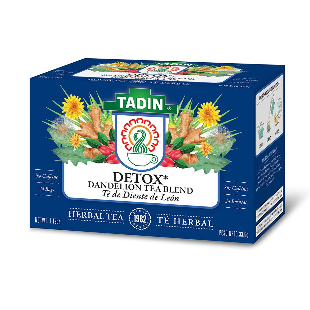 Tadin Detox Dandelion Tea Blend. Caffeine Free. 24 Tea Bags. 1.19 oz. Pack of 3