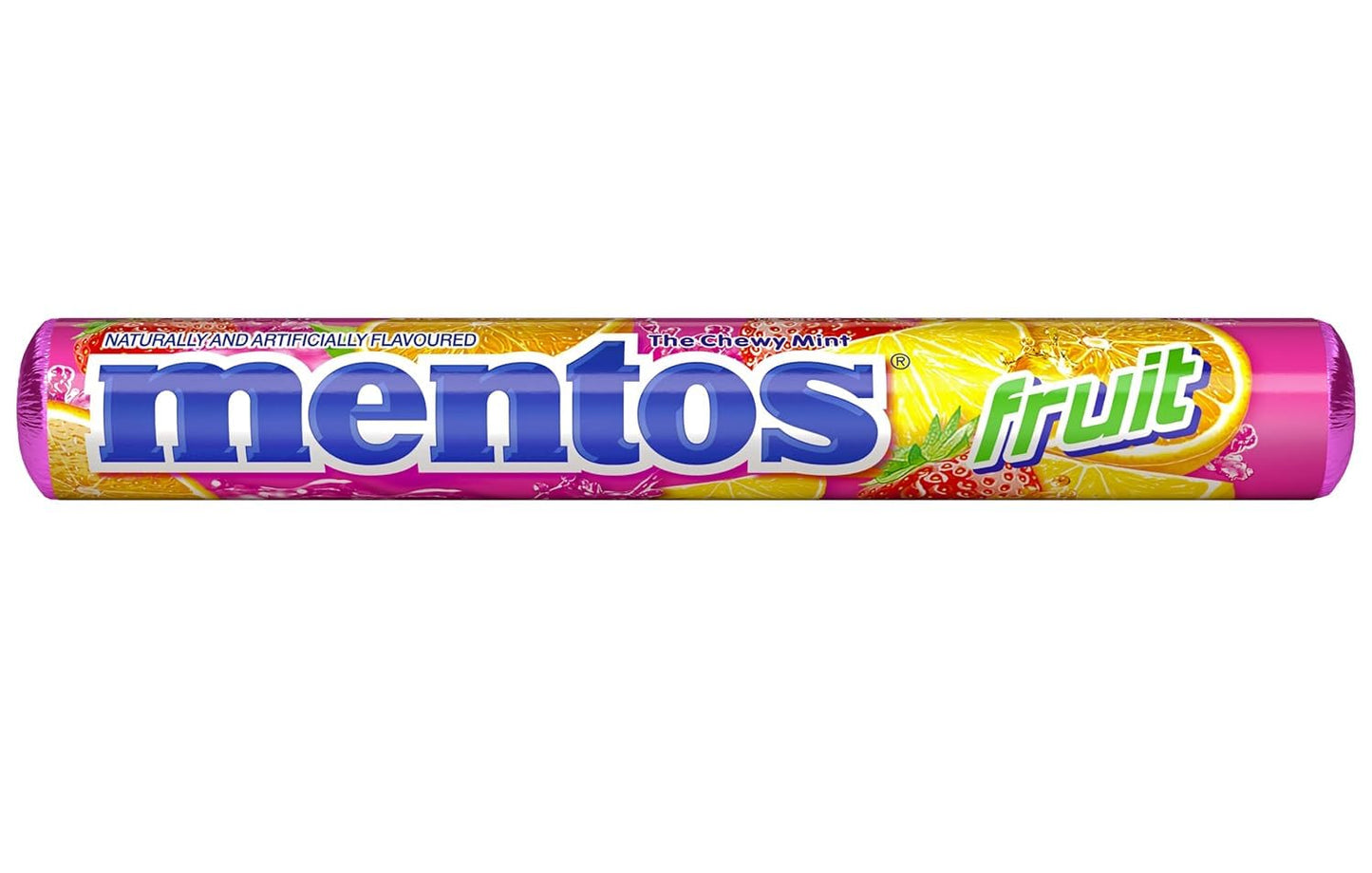 Mentos Chewy Mint Candy Roll, Fruit, 14 Pieces Per Roll (Pack of 1)