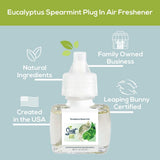 Scent Fill Eucalyptus Spearmint Plug in Air Freshener, 4 Scented Oil Refills