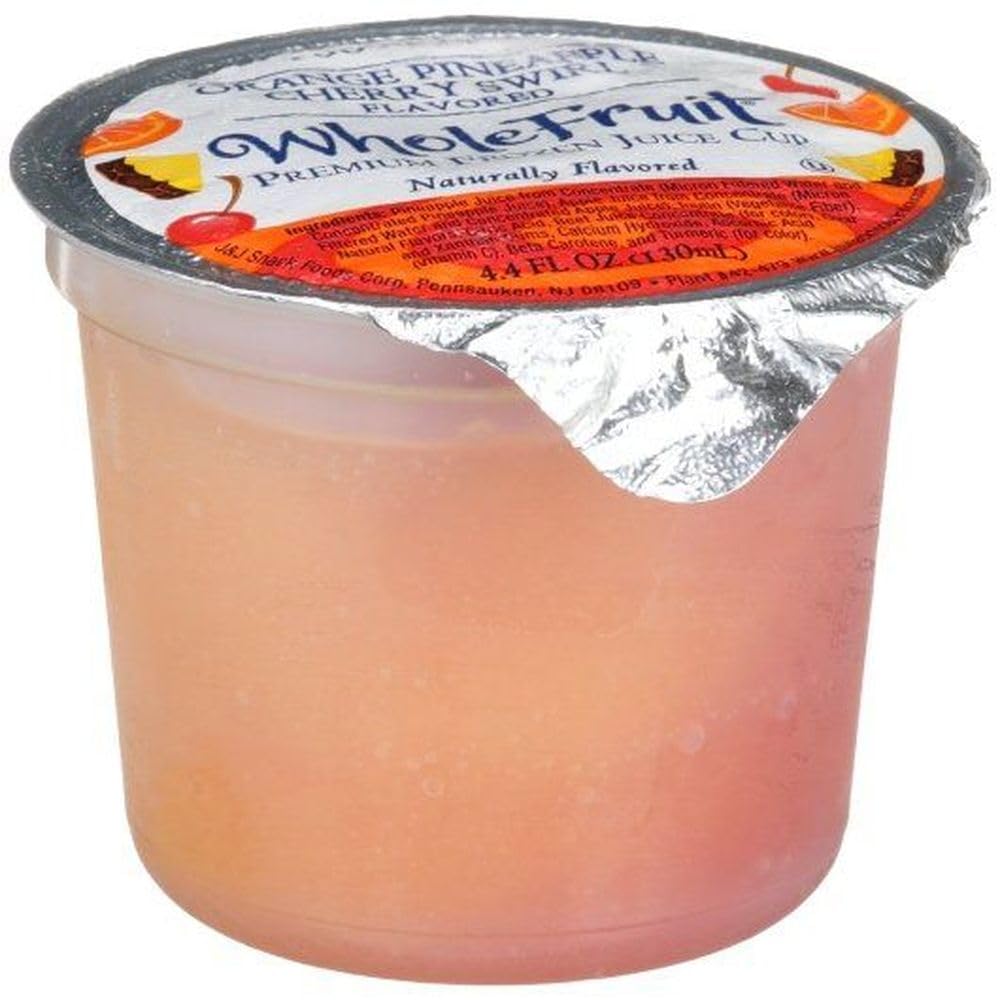 Whole Fruit Orange Pineapple and Cherry Swirl Premium Juice Cup, 4 Ounce -- 96 per case.