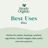 Simply Organic Dill Weed Cut & Sifted Certified Organic, 0.81-Ounce Container