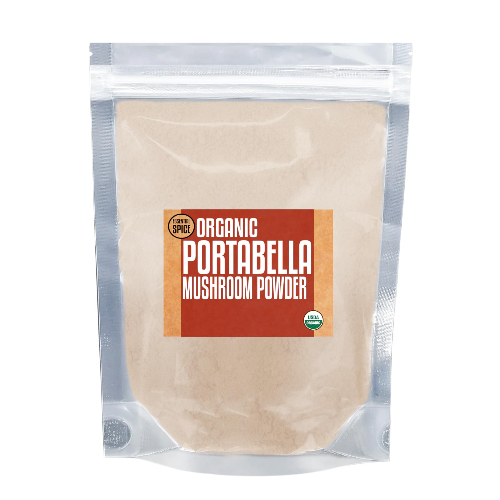 Essential Spice Organic Portabella Mushroom Powder - Earthy, Umami-Rich Flavor - Perfect for Seasoning, Sauces, Soups, Gravies & Blends - Finely