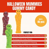 Fun Express 1 lb. Mummies Green, Yellow & Purple Fruit Gummy Candy - 46 Pieces