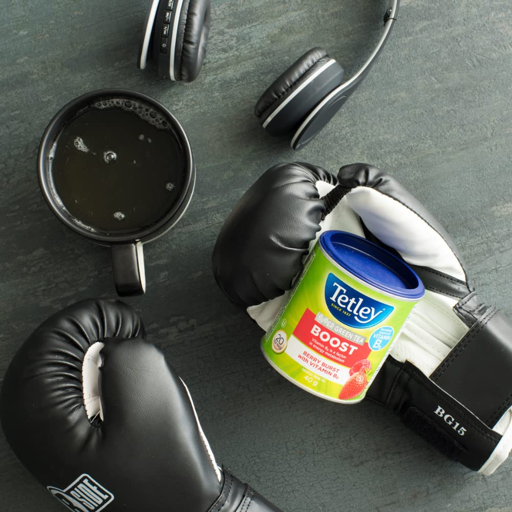 Tetley Super Green Tea Boost: Berry Burst with Vitamin B6-20 Tea Bags, 40 Grams, Contains Caffeine