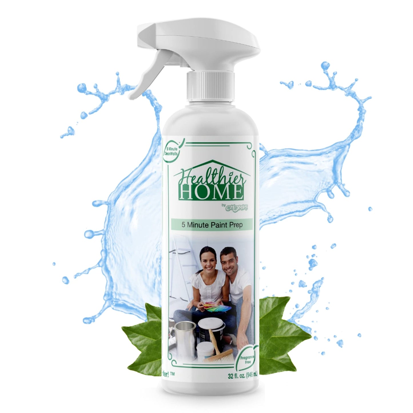 CHOMP! Paint Prep Cleaner Deglosser: Healthier Home 5 Minute Wall and Ceiling, Baseboards, Cabinets Painting Preparation Trim, Spray Gloss, Dirt