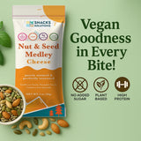 Snacks Solutions Nut & Seed Medley - Healthy Snack & Salad Topper with 6g Plant Protein, Vegan & Gluten Free, Roasted Crunch, Cheese Flavour - 2 oz