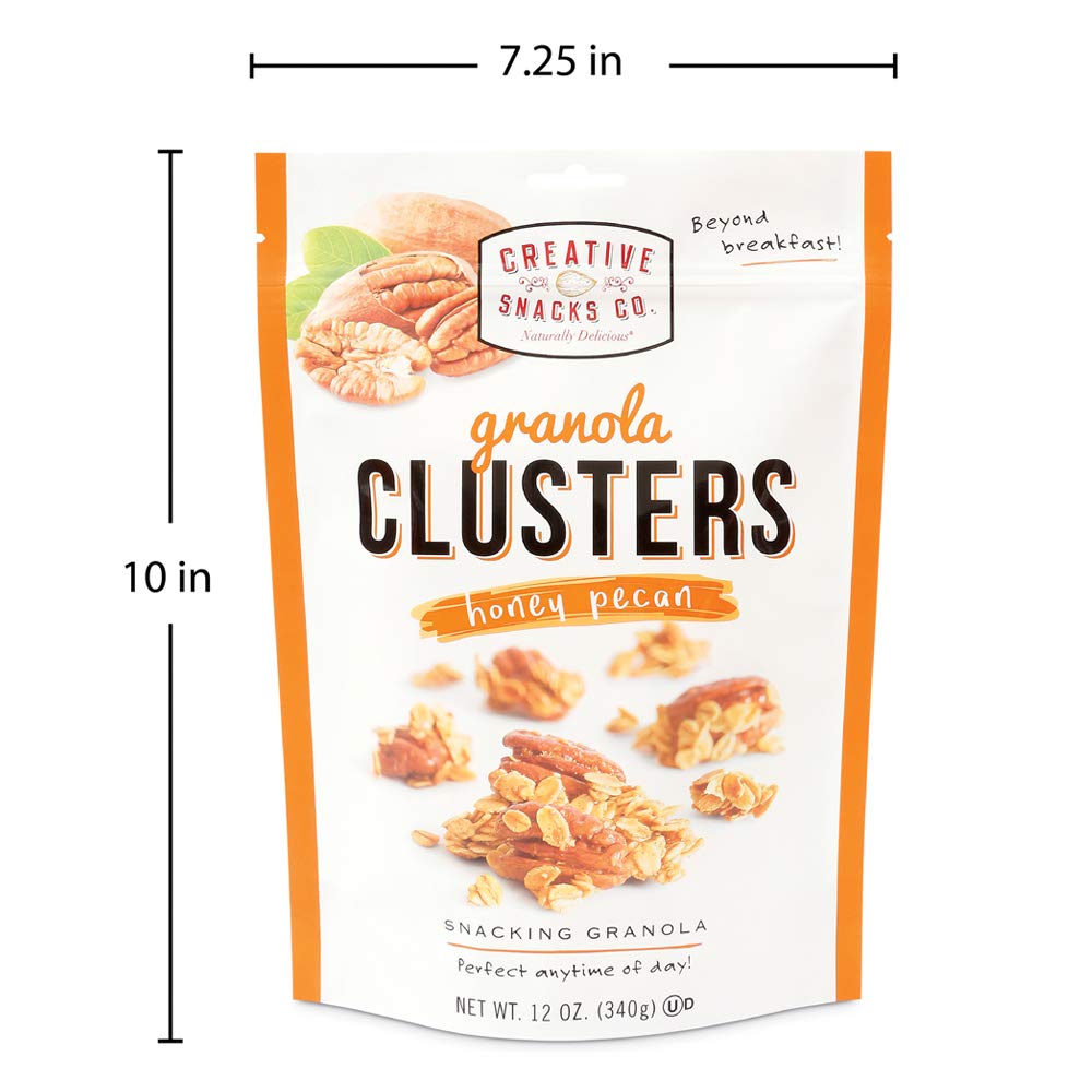 Creative Snacks Honey Pecan Granola Clusters, Great for Snacking or Cereal, 12 ounce bag
