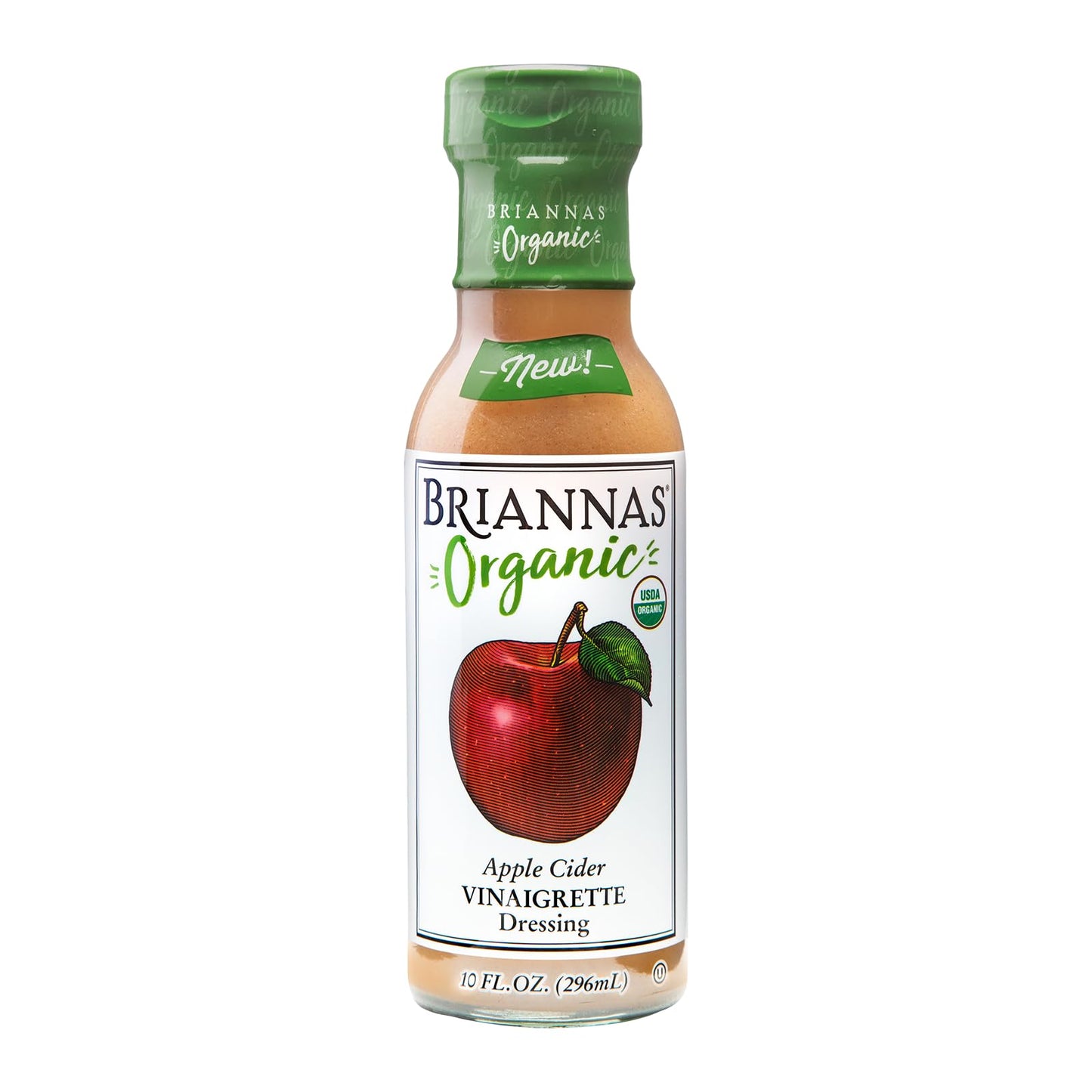BRIANNAS - Organic Apple Cider Vinaigrette Dressing - Certified Kosher & Organic Salad Dressing made with Premium Ingredients - 10 oz. Bottle