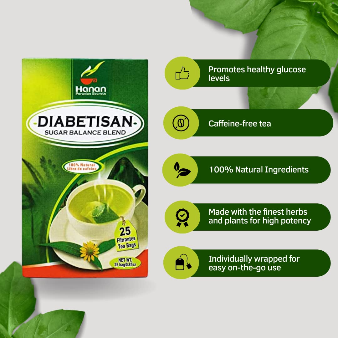 Hanan Peruvian Secrets Herbal Tea - 100% Natural Balance Tea Blend 25 Teabags Traditionally used for Supporting overall health