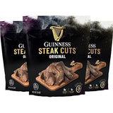 Guinness Steak Cuts, Original Flavor, 3 Pack (2.5 Ounce Bags) - Tender Real Steak Snack Marinated in Guinness 0.0 - Savory Pot Roast Flavor - Jerky