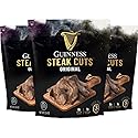 Guinness Steak Cuts, Original Flavor, 3 Pack (2.5 Ounce Bags) - Tender Real Steak Snack Marinated in Guinness 0.0 - Savory Pot Roast Flavor - Jerky