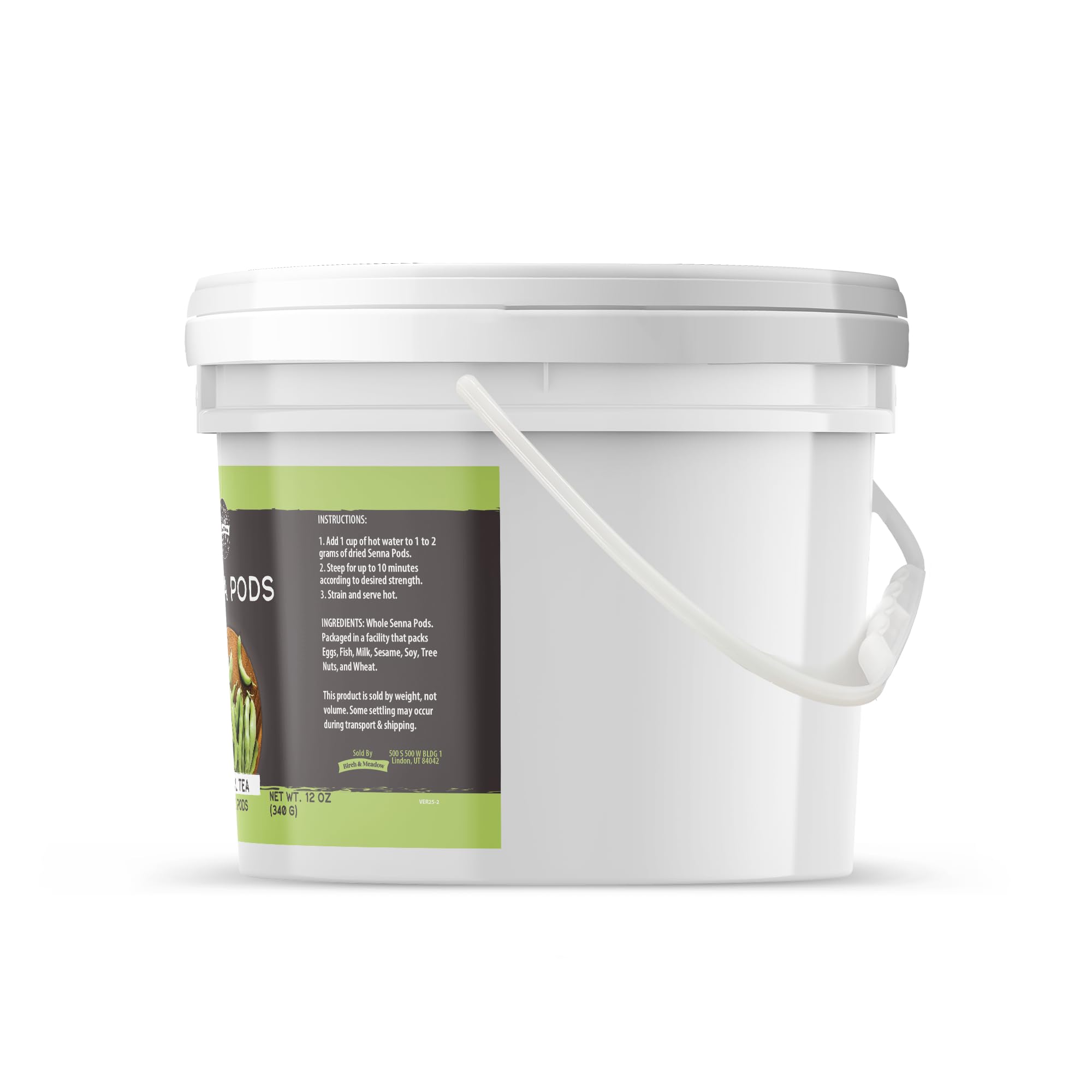 BIRCH & MEADOW 1 Gallon, Whole Senna Pods, Herbal Tea, Mild Bitter Taste (12 Ounce)