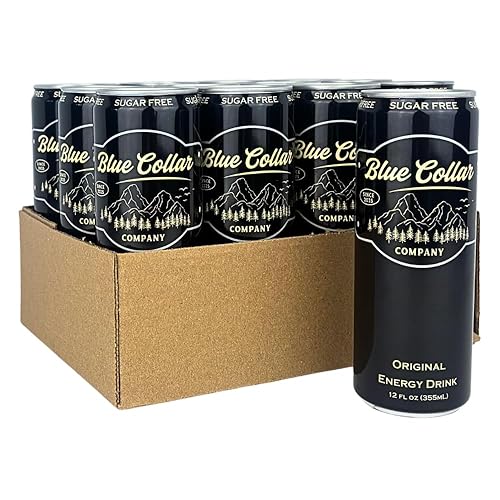 Blue Collar Company Essential Energy Drinks, 12 Fl Oz (Pack of 12) (Sugar Free Blend)