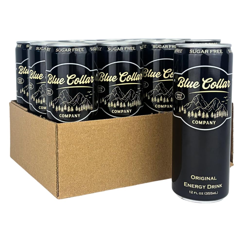 Blue Collar Company Essential Energy Drinks, 12 Fl Oz (Pack of 12) (Sugar Free Blend)