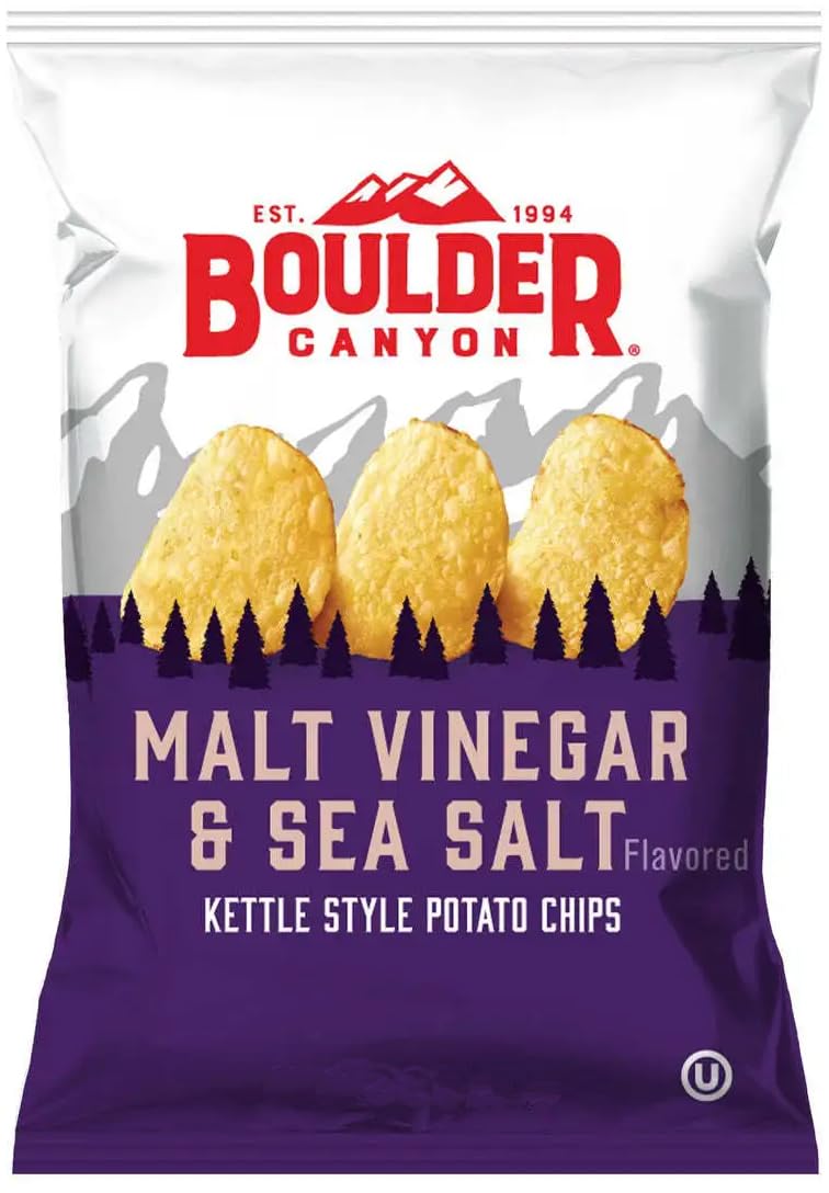 Boulder Canyon | Variety | 4 Sea Salt & Cracked Pepper, 4 Malt Vinegar & Sea Salt, 4 Jalapeno Cheddar | Kettle Style Potato Chips | 1.5 Ounce | Pack