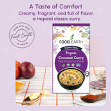 Food Earth Indian Simmer Sauce - Coconut Curry - Organic, Vegan, Gluten-Free, GMO-Free - Microwavable Cooking Sauce - 12 Pouches (5.29 oz Each)