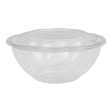 ECO PRODUCTS Compostable 24oz Salad Bowl, Clear PLA Plastic, With Lid, Case of 150, Grab 'n' Go Round Cold Takeout Food Containers, Renewable