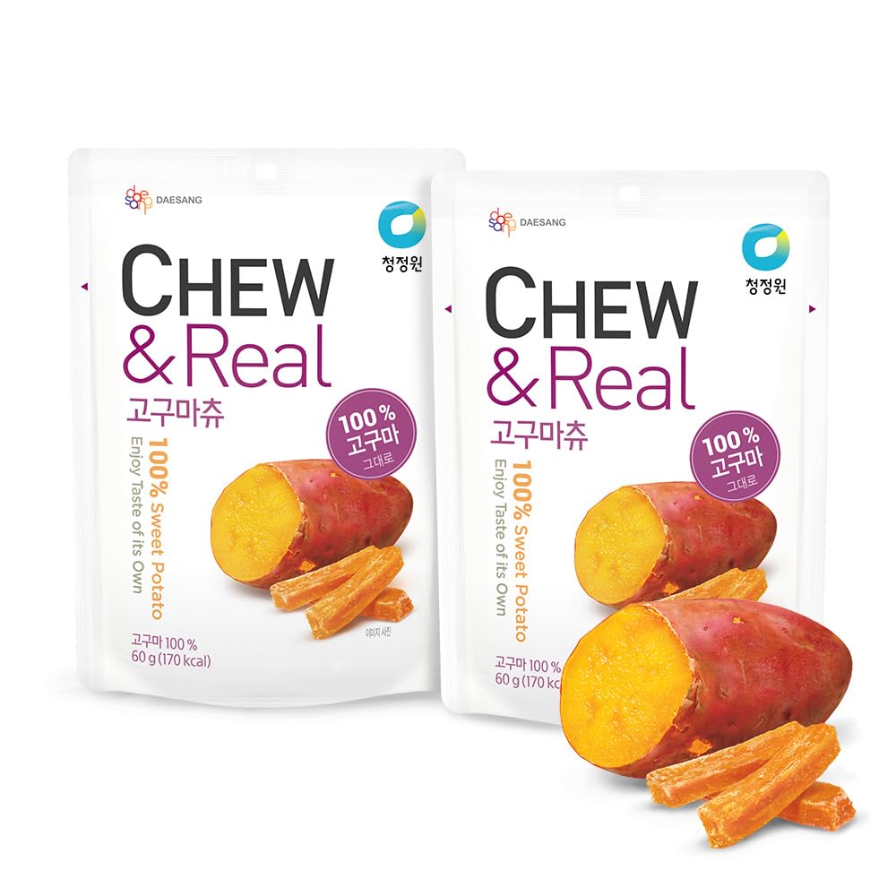 Sweet Potato Chews | Single Ingredient | 60g Ready to Eat Snack | Soft Dried Yam | Pantry Snack, Lunch Box Treat, Hiking, Office, Dessert Topping