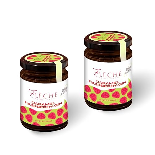 Flèche Raspberry Spread, Vegan Plant-Based, Refined Sugar-Free, Gluten-Free 6.5 oz (Two Jars, 13, Fl Oz)