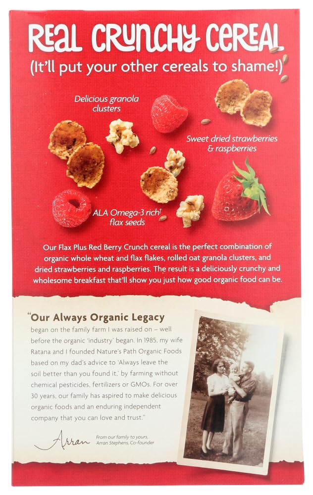 (NOT A CASE) Organic Flax Plus Red Berry Crunch Cereal