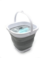 SAMMART Set of 2-2.6L (0.68 Gallon) Super Mini Sqare Collapsible Plastic Bucket - Foldable Square Tub - Portable Fishing Water Pail - Space Saving