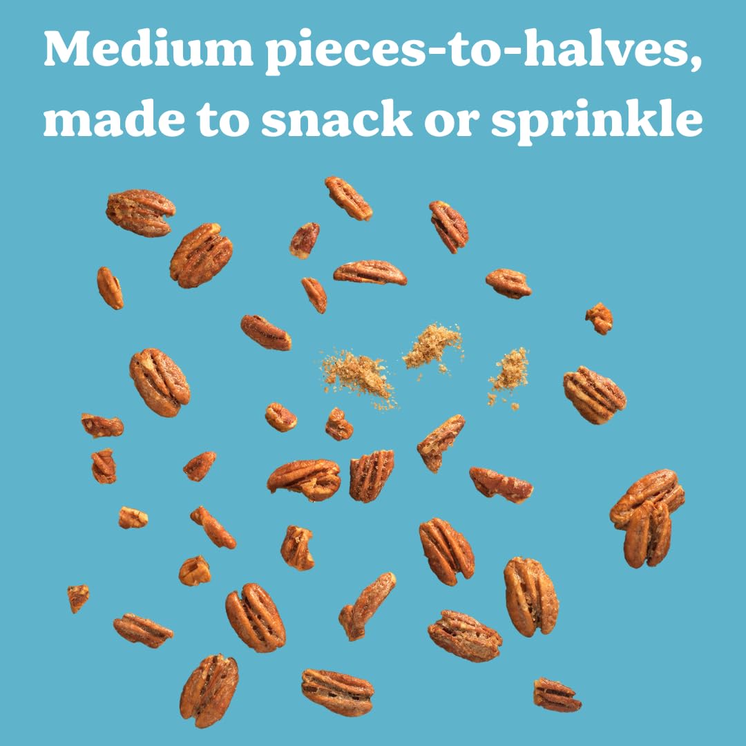 Evie's Brown Butter Rum Pecans - Roasted Texas Pecan Snacks - Healthy, Non-GMO, Gluten-Free and Vegan - 3 Oz, 2-Pack - Made-in-the-USA