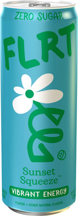 FLRT Energy, Sunset Squeeze, Clean Energy, Energy Drink, 12 Fl Oz (Pack of 12)