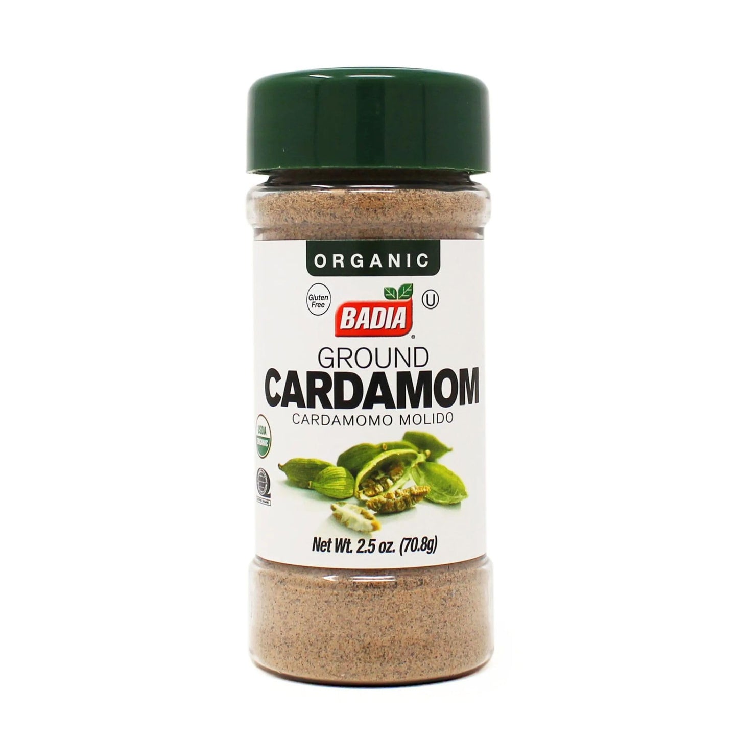 Badia Organic Ground Cardamom, 2.5 oz - Aromatic & Warm Spice for Baking, Cooking, and Beverages