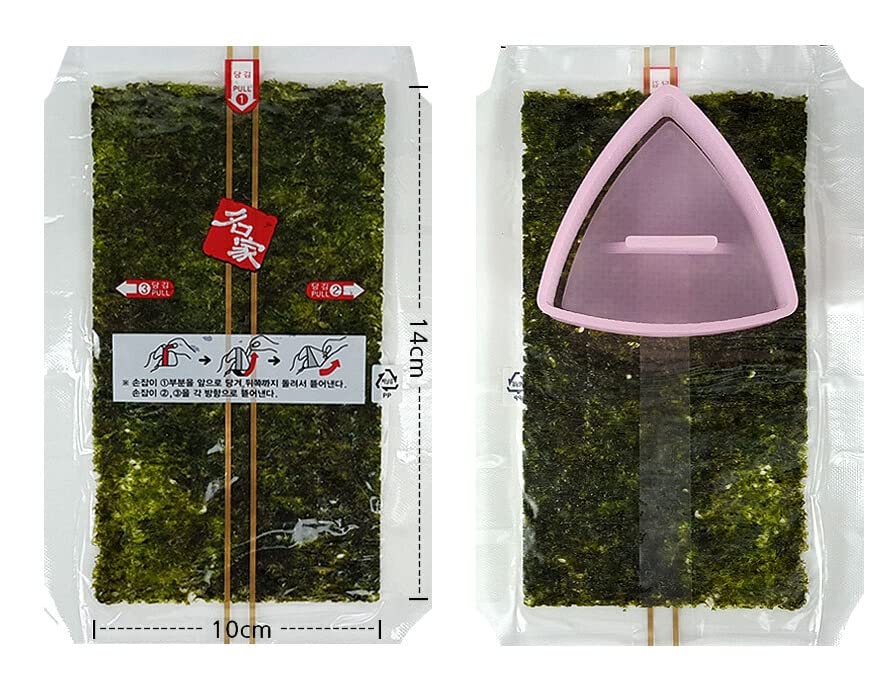 Myungga Seaweed Wrappers for Triangular Onigiri Rice Ball Starter Kit Nori & Sushi Rice (10 Sheets)