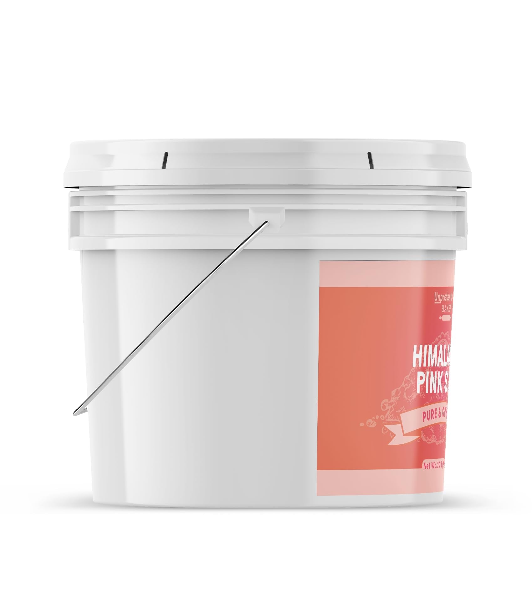 Unpretentious Himalayan Pink Salt, 2 Gallon Bucket, Pure Ground Salt, Resealable Bucket, Medium & Fine Grain