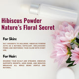 Hibiscus Powder for Skin 227g | Hibiscus Powder for face (8 oz) | 100% Pure Raw Hibiscus Powders for Hair, Skin & Tea | Vegan, Non GMO, Gluten