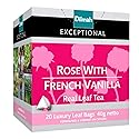Dilmah Rose with French Vanilla Tea 20 Luxury Tea Bags - Dilmah Exceptional Real Leaf Tea Pure Ceylon French Vanilla
