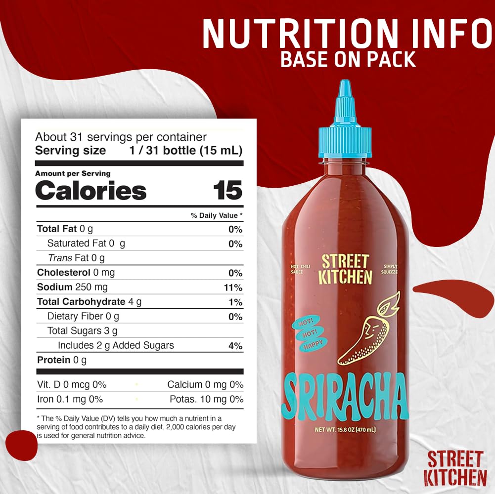 Street Kitchen Sriracha Sauce | Authentic Thai-Style Hot Sauce | Bold Garlic & Chili Flavor | Non-GMO Ingredients | No Artificial Flavors or
