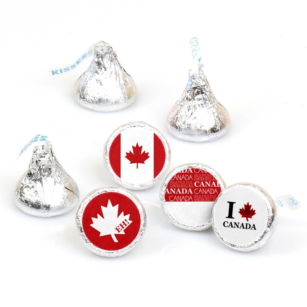Canada DayParty Favors - Round Candy Stickers - 108pc