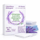 Laundry Detergent Sheets lavender scent- Powerful Cold + Hot Water Clean | Gentle on Sensitive Skin | Plastic-Free & Travel-Friendly | Up to 60 Loads