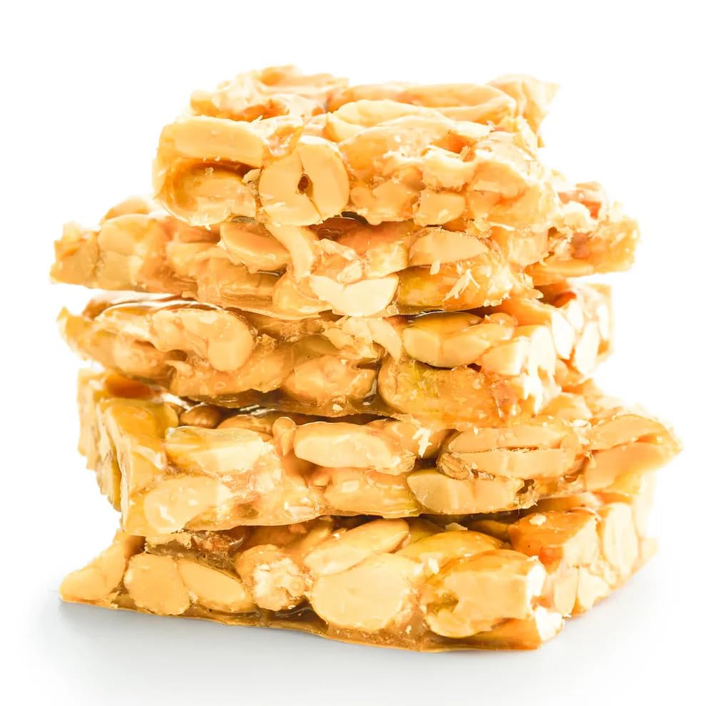 NY Spice Shop Peanut Honey Bars - 1 Pound Roasted Peanut Crunch Candy Bars - Sweet and Salty Snack Squares - Traditional Brittle Style Confection