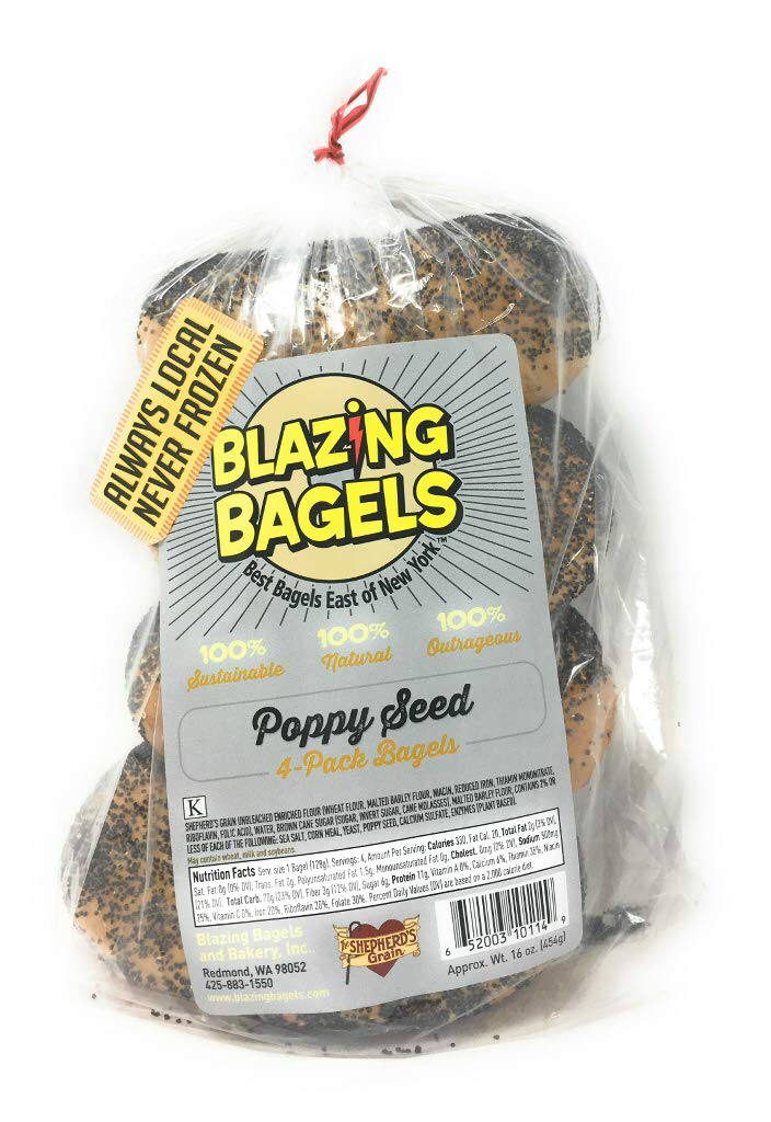 Blazing Bagels, Poppy, 4 Count