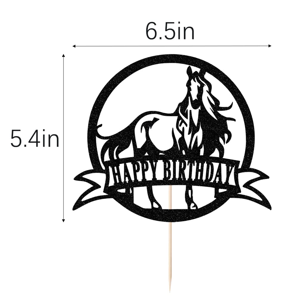 Bejotaa Horse Happy Birthday Cake Topper?Horse Racing Party Cake Decoration for Kids Boy Men Birthday Party Supplies