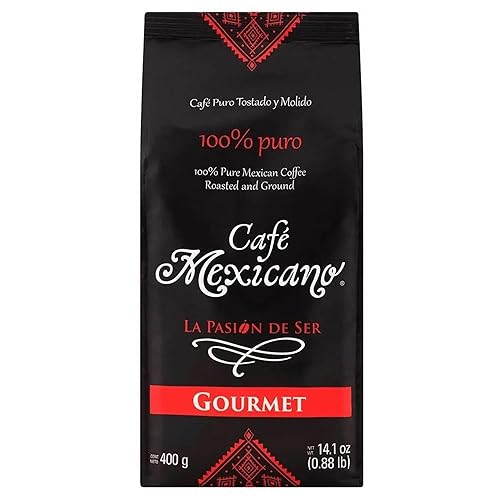 Café Mexicano La Pasion de Ser Mexican Gourmet Coffee Roast and Ground 100% Pure Mexica Coffee 14.1 Ounces Café Mexicano 100% Puro 400 gramos - Cafe
