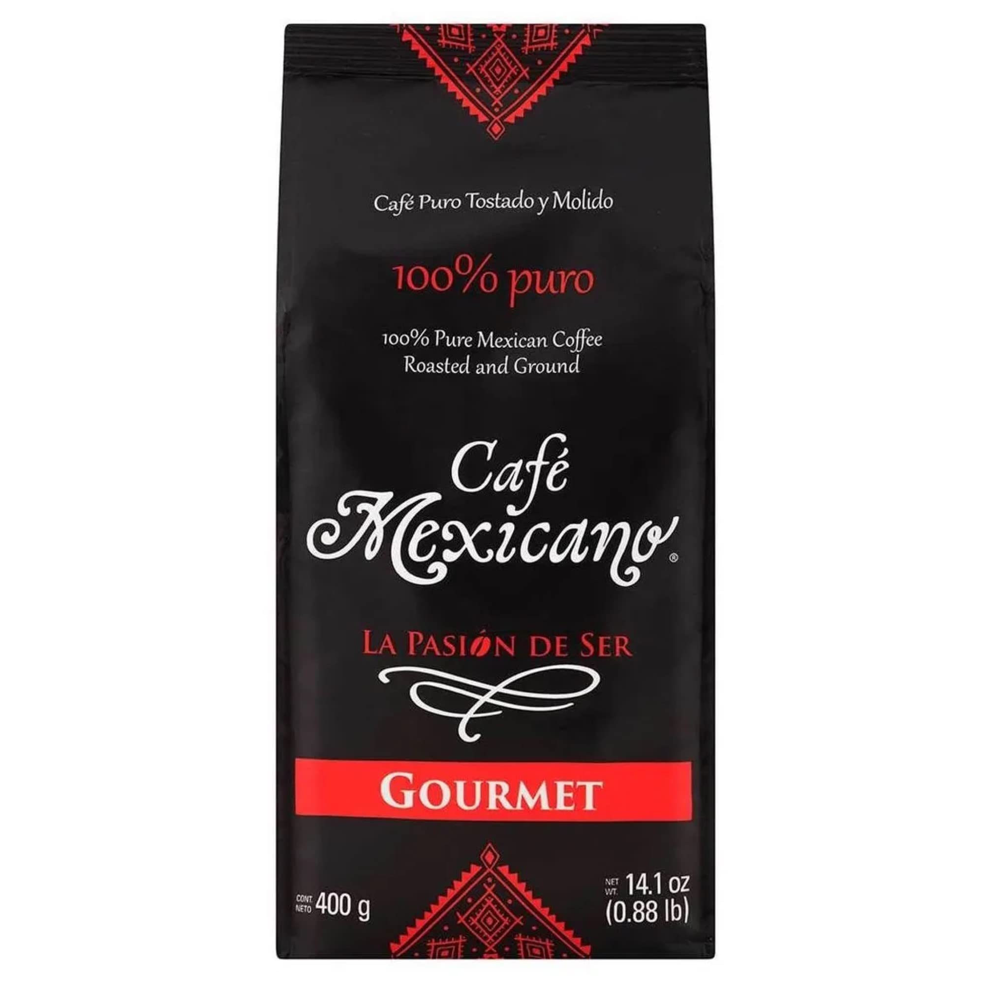 Café Mexicano La Pasion de Ser Mexican Gourmet Coffee Roast and Ground 100% Pure Mexica Coffee 14.1 Ounces Café Mexicano 100% Puro 400 gramos - Cafe