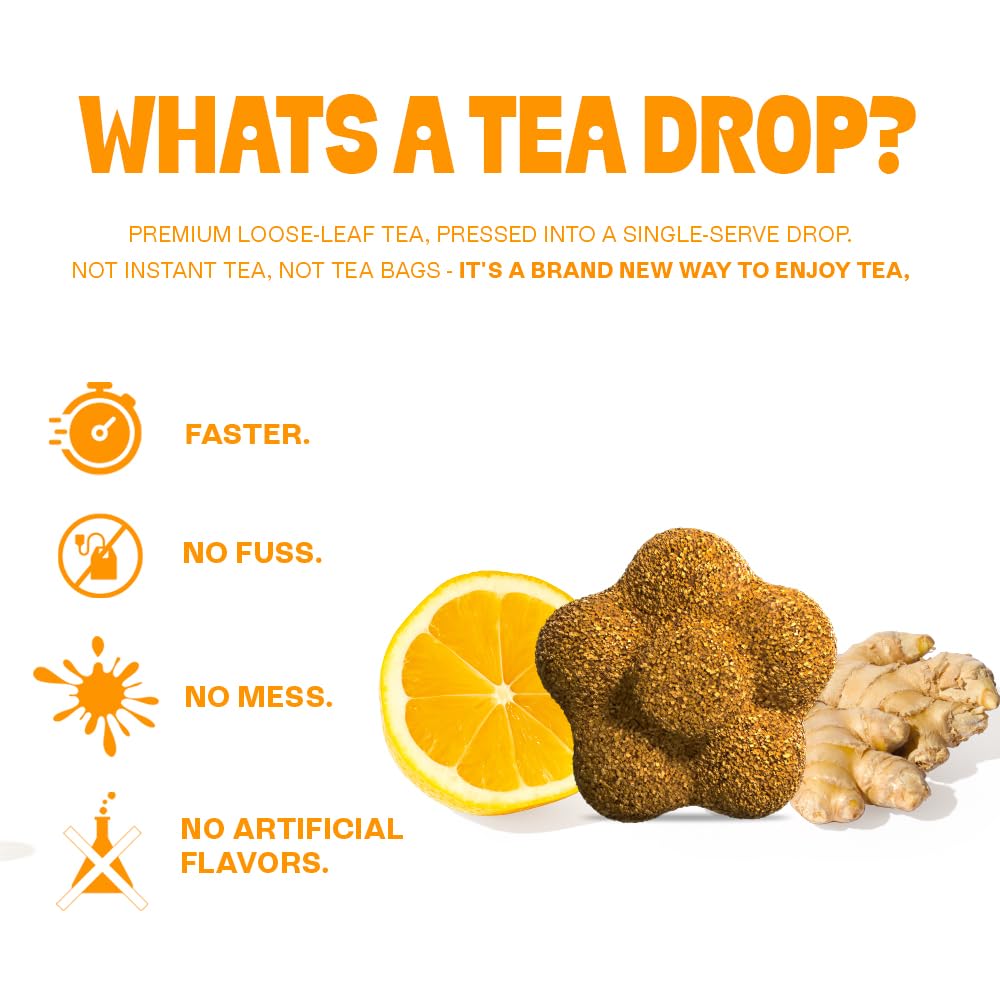 Tea Drops, Tea Citrus Ginger Organic 10 Count, 2.5 Ounce