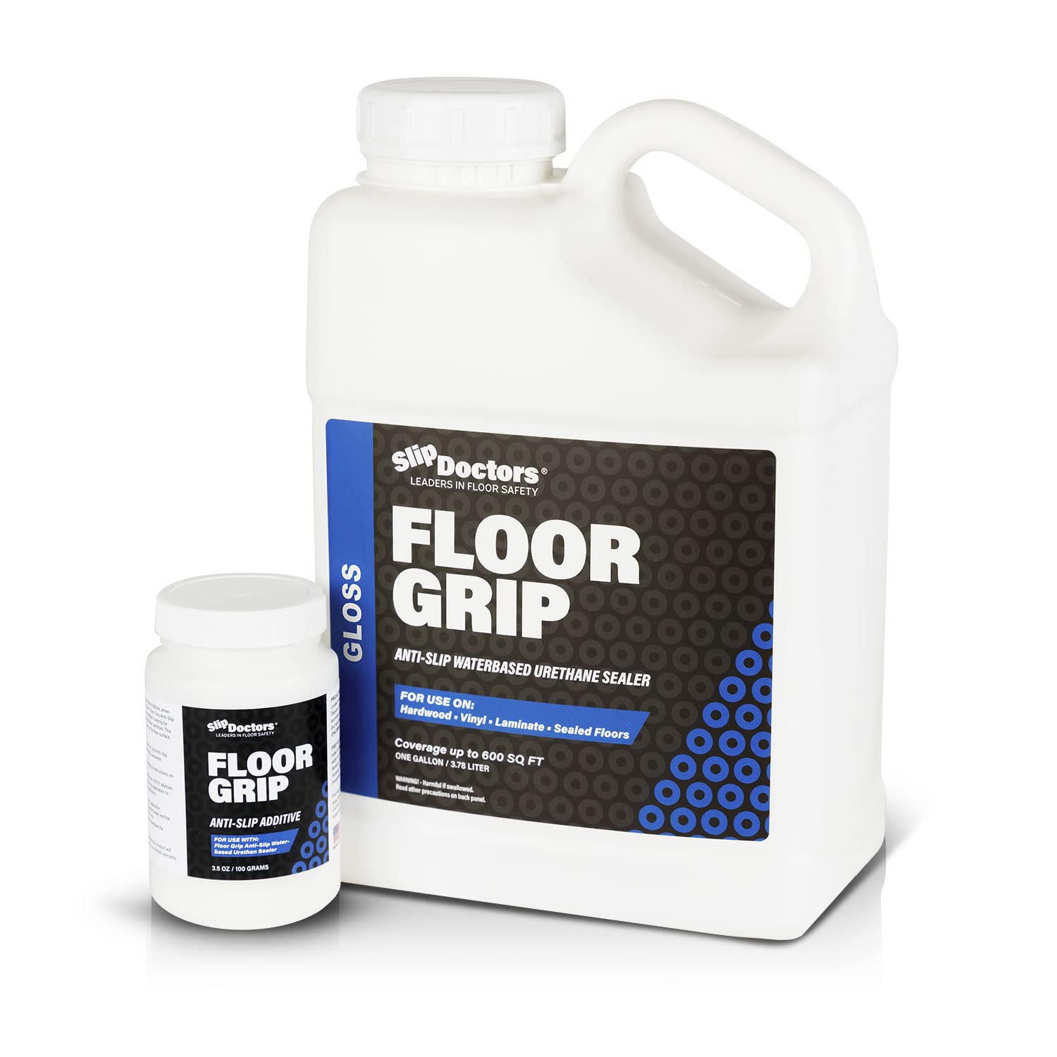 Floor Grip Anti-Slip Floor Finish (Gloss) for Vinyl, Wood, and Laminate - Clear Non-Slip Grip Coating to Fix Slippery Floors and Stairs