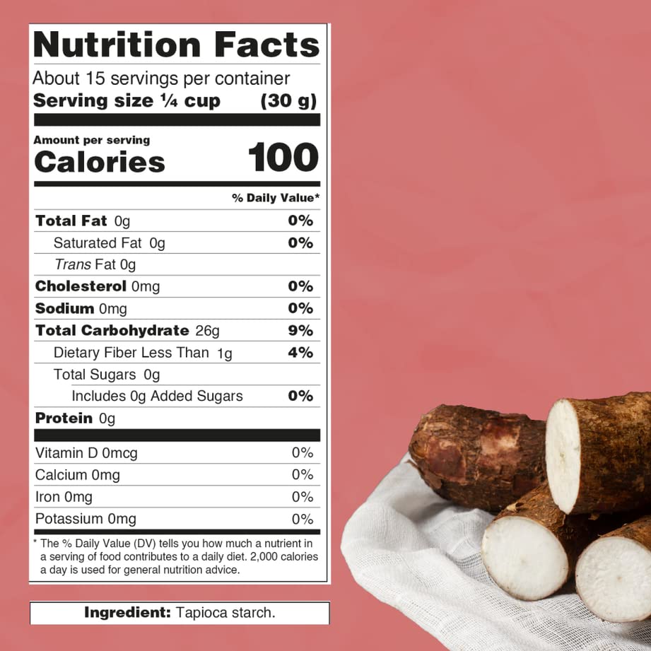 Just About Foods Tapioca Flour, Gluten & Grain Free, No Artificial Flavors, Paleo & Kosher Certified 1 LB