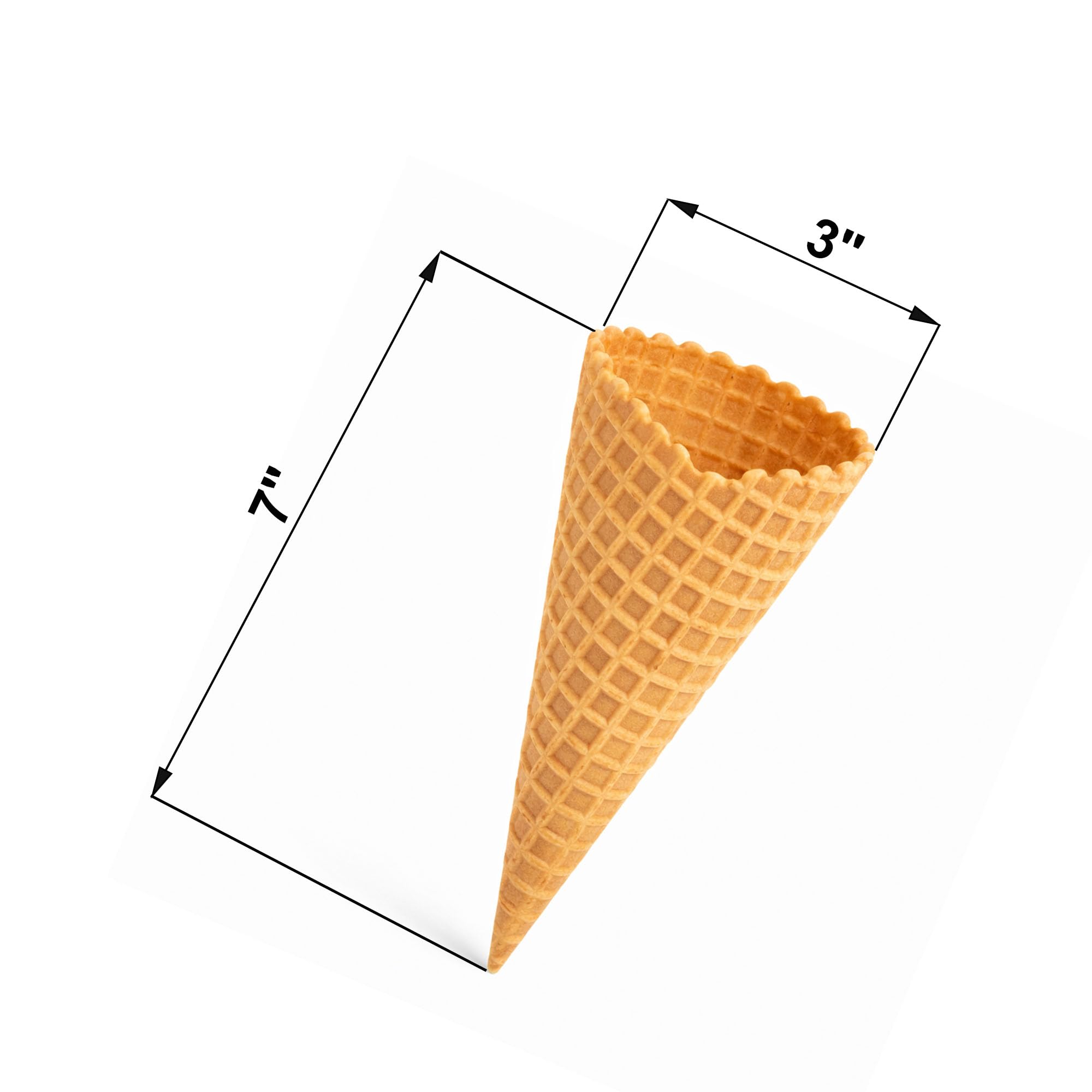 Large Waffle Cones For Ice Cream, Sugar Cone Style, Crisp Texture, Premium Waffle Cones, Dessert Cups (Pack Of 196)