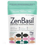 Zen Basil Seeds | edible basil seeds, kosher, non-gmo, lectin free, gluten free, plant based, keto, paleo, vegan | 15g fiber per/serv | 14oz | more